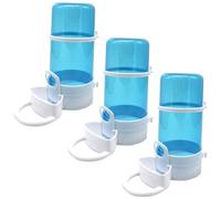 Amosfun 3pcs Automatic Feeder for Hamster Pet Food Dispenser Refillable Plastic Water Bowl Feeding Station for Squirrel Hedgehog Bird Sky