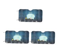 Amosfun 3pcs Car Windshield Sun Shade Cute Elephant Pattern Easy Installation Aluminum Foil Protector UV Resistant Cover for Cars Keeps Interior Cool and Comfortable