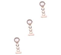 Amosfun 3pcs Chic Rolling Diamond Pocket Watch for Doctor Hanging Lapel Pin Watch in Rose Gold for Women Nurses Fob