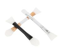 Amosfun 3pcs Dual-end Mud Mask Applicators Set with Soft Bristles and Silicone Spatula, Facial Mask Stirring and Application Tools for DIY Skin Care, Assorted Colors Random Color