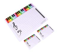 Amosfun 3pcs Erasable Music Stave Whiteboard Set, Portable Small Dry Erase Staff Board for Music Teaching and Practice, Reusable Plastic Note Whiteboard for Students