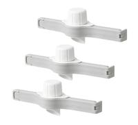 Amosfun 3pcs Food Bag Sealing Clamps with Pour Spouts White Plastic Clips for Snack Storage and Kitchen Organization