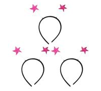Amosfun 3pcs Glitter Star Headband with Springs Boppers Pink Boppers for Adults Fancy Dress Party and Headwear Accessory
