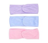 Amosfun 3pcs Headband for Women Makeup Headband Cotton Fiber Good Elasticity Prevent Hair from Getting Wet Fashionable Charming for Yoga and Face Washing Random Color