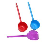 Amosfun 3PCS Kitchen Water Ladle Plastic Long Handle Cooking Scoop for Soup and Water with Smooth Surface Easy to Clean Professional Kitchen Gadget Random Color