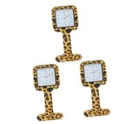 Amosfun 3pcs Medical Nurse Watch Compact Square Pocket Watch Silicone Fob Accurate Timekeeping