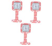 Amosfun 3pcs Medical Nurse Watch for Women Fashion Square Nurse Fob Pocket Watch Silicone Hanging Symbol for