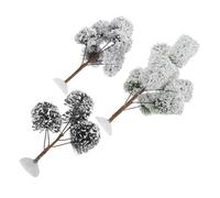 Amosfun 3PCS Mini Artificial Christmas Trees with Frosted Snow Tabletop Xmas Tree Ornaments for Porch Table Home Office Decoration