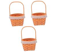 Amosfun 3pcs Mini Basket Woven Basket for Home Decor Photo Prop for Storing Small Items and Displaying Fruit in Living
