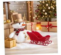 Amosfun 3pcs Mini Santa Sleigh Ornaments with Vibrant Colors and Detailed Craftsmanship Compact Xmas Tabletop Decoration for Holiday Party Desk and Shelf Adornment Easy Assembly Festive