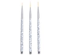 Amosfun 3pcs Nail Art Brush Set 3 Different Sizes 11/15/20mm Plastic Handle Nail Drawing Liner Pens Suitable for Personal and Professional Use