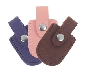 Amosfun 3pcs Nail Clipper Cover Protective Sleeve Set for Cuticle Nippers and Manicure Scissors, Nail Art Scissor Holder in Dark Brown, Light Pink, and Dark Blue, Suitable for Manicure