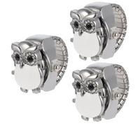 Amosfun 3pcs Owl Design Finger Watch Unique Decorative Shiny Appearance Creative Owl Pattern Versatile Jewelry for Daily Wear and Special Occasions
