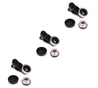 Amosfun 3pcs Phone Camera Clip Lens Wide Angle Fisheye Macro for Smartphones Total Compatibility Golden Finish