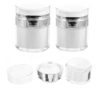 Amosfun 3pcs Portable Plastic Creams Sub Bottles Double-layer Cosmetic Containers White 15g 30g 50g Refillable Storage for Outdoor Business Trip
