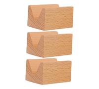Amosfun 3pcs Reusable Wooden Sushi Taco Holder Japanese Style Serving Tray Restaurant Sushi Plate Stand for Elegant Food Presentation and Party Storage