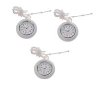 Amosfun 3pcs Round Watch Medical Watch Silicone Pocket Hanging for s Portable Lanyard for International Day Gifts