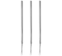 Amosfun 3pcs Stainless Steel Ear Wax Removal Tool Set with Triple Loop Design, Reusable and Portable Ear Cleaner Spoon for Adults, Enhanced Stability for Travel and Daily Cleaning