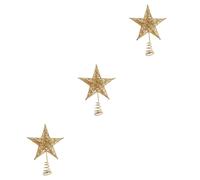 Amosfun 3pcs Star Christmas Tree Topper Glitter Holiday Tree Decor Bethlehem Star Ornament