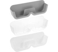 Amosfun 3pcs Wall-mounted Adhesive Eyewear Organizer Set White Grey, Plastic Sunglasses Storage Case for Indoor Use, Anti-pressure Glasses Holder Suitable for Cabinet and Wall Display