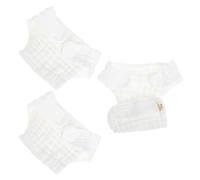 Amosfun 3pcs Washable Cloth Diapers Newborn Cotton Diaper Pants White S Size Soft Breathable for Boys and Newborns, Doing Housework and Taking a Walk