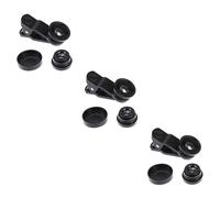 Amosfun 3pcs Wide Angle Macro Fisheye Lens for Camera Clip Cellphone Accessory Professional Phone Camera Kit