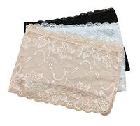Amosfun 3pcs Womens Bandeau Bralette Tops Strapless Bandeau Bra Floral Lace Tube Top Bra for Women Girls Size XL