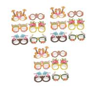 Amosfun 3sets Hawaii Party Glasses Funny Paper Sunglasses Creative Photo Booth Props Lightweight Comfortable Birthday Party Decorations 6pcs*3