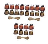 Amosfun 3sets Loud Vintage Bells Metal Anti-lost Bells for Horse Sheep Cow Crisp for Animal Tracking Jute Rope