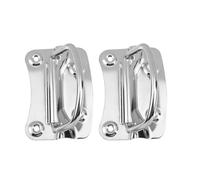 Amosfun 4 Pcs Box Handle Toolbox Handle Foldable Stainless Steel Folding Case with Smooth Edges Rust Resistant Silver Metal Chest Ring for Drawer and Flight Case