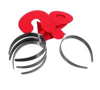 Amosfun 4 Pcs Red Elastic Novelty Headbands with Question Mark, Arrow, Exclamation and Location Symbols for Women, Stretchy Fashion Hair Bands for Carnival, Masquerade and Party