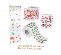 Amosfun 4 Rolls Christmas Pattern Toilet Tissue Quilted Bath Tissue with Strong Water Absorption Fluorescent Agent Lunch Napkin Paper for Dinner Party Decoration Practical and Soft