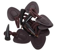 Amosfun 4 Sets Deep Coffee Imitation Horn Toggle Buttons Replacement Coat Decorative Closures, Resin Horn Style Fasteners for Jackets, Sweaters, Cardigans DIY Sewing