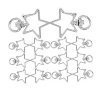 Amosfun 40 Pieces Silver Star-Shaped Metal Keychains with 360 Swivel Lobster Clasps for DIY Jewelry Making and Handbag Or Backpack Decoration