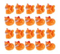 Amosfun 40pcs Cute Fox Figurine Resin Desktop Ornament for Shelf Display | Orange Colour, round Edges and Stable Base, Nordic Japanese Sweet Style, Soft Touch