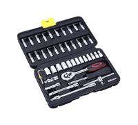 Amosfun 46PC Ratchet Wrench Set Chrome Vanadium Steel Mechanics Tools Combination Socket Repair Kit Portable for Auto Maintenance and Mechanical Repair Random Color
