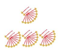 Amosfun 48pcs Christmas Bell Ornament Believe Lettering Outdoor Tree Decor Party Pendent Diy Hanging Decor