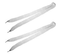 Amosfun 4cm Wide Flat Shoelaces Leopard Print for Women Sneakers and Dress Shoes, Patterned Silk Ribbon Shoelaces, 1 Pair Gray Animal Print for Fashion Trainers