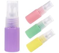 Amosfun 4pcs 10ml Macaron Color Mini Plastic Spray Bottles Set with Fine Mist, Refillable Perfume Storage Bottles for Travel and Cosmetics (green, Yellow, Pink, Purple)