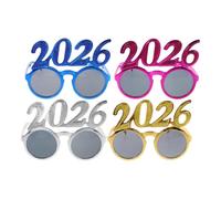 Amosfun 4pcs 2026 New Year Eyeglasses, Plastic 2026 New Year Eve Party Eyewear, Happy Party Photo Props, Novelty Glasses, 2026 NYE Supplies