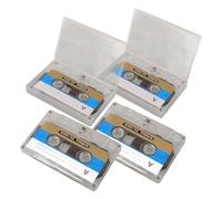Amosfun 4pcs 30-minute Blank Cassette Tapes for Voice Recording Diy Retro Audio Tapes Case for Teaching and Parties
