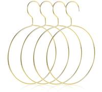 Amosfun 4pcs Belt Scarf Hangers for Closet, 7'' Metal Loops for Tie Scarf Holder, Multi-Functional Wardrobe Organizer