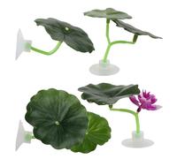 Amosfun 4pcs Betta Fish Hammock Leaf with Suction Cups, Artificial Water Lily Leaves for Aquarium, Silicone and Plastic Material, Easy Installation and Stable Fish Rest Area, Floating