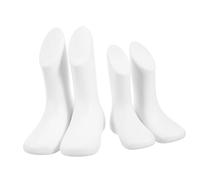 Amosfun 4pcs Boy Girl Foot Mannequin Plastic Shoe Display Model for Products Reusable Foot Form White Skin Tone for Retail Showcases