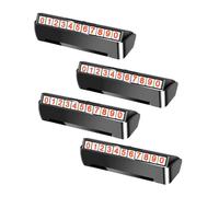 Amosfun 4Pcs Car Temporary Parking Plates Hidden Number Cards Abs Auto Parking Signs Display for Private Cars Compact Design Safe Driving Accessories