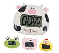 Amosfun 4Pcs Cartoon Animal Digital Kitchen Timer Small Portable Visual Countdown Timer with Magnetic Back for Students Cooking Exercise Management