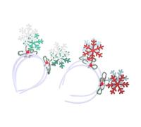 Amosfun 4pcs Christmas Headband Glitter Snowflake Head Boppers Glitter Snowflake Headband Xmas Party Supplies Winter Party Supplies Hairband Tiara Paper