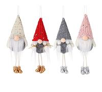 Amosfun 4Pcs Christmas Tree Ornaments Swedish Tomte Scandinavian Santa Gnome Doll Plush Hanging Ornaments for Christmas Tree Hanging Decoration (Color Mix)