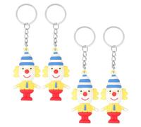 Amosfun 4Pcs Circus Clown Keychains Small Purse Ornaments Unique Clown Key Ring Bag Pendants for Women Party Favors and Backpack Accessories