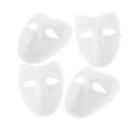Amosfun 4pcs DIY White Paper Pulp Masks for Chinese Opera Face Painting Blank Half Face Cosplay Accessories for Adults Sturdy Lightweight Craft Masks for Art Projects Costume Parties and